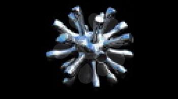 Royalty Free Video of a Rotating 3d Snowflake