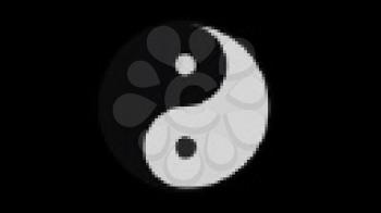 Royalty Free Video of a Spinning Yin Yang Symbol