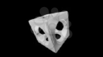 Royalty Free Video of a Cube With Holes in the Sides