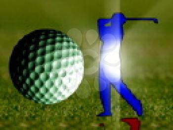 Royalty Free Video of a Golfer and Ball
