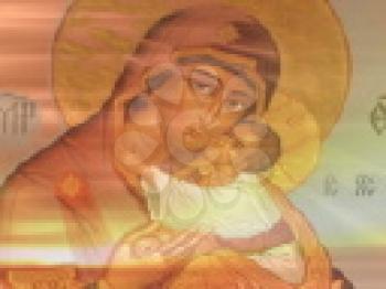 Royalty Free Video of the Madonna and Child Behind a Candlestick