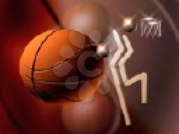 Royalty Free Video of a Basketball and Player
