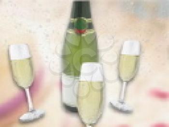 Royalty Free Video of Champagne Bottles and Glasses