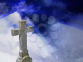 Royalty Free Video of a Cross and the Sky